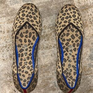 Rothy's Tan and Black Leopard Flats